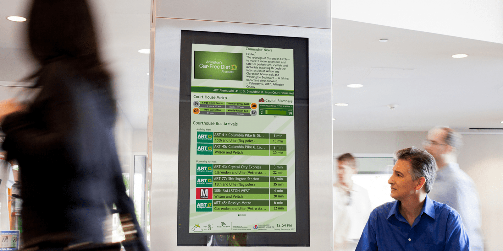 Image of a Transit display at the Arlington County Courthouse