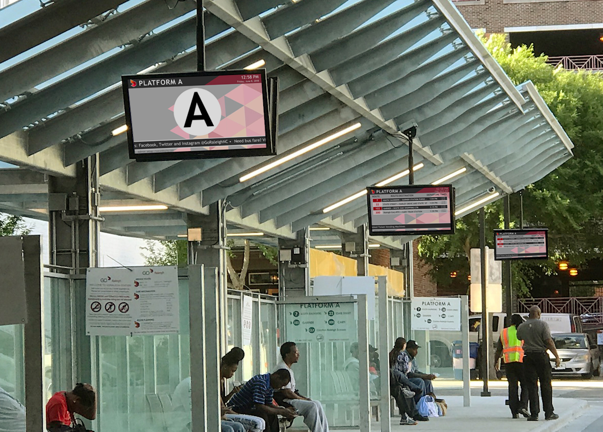 Image of displays at GoRaleigh Station Transit Center